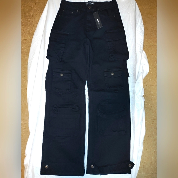 Denim - Black Cargo Pants